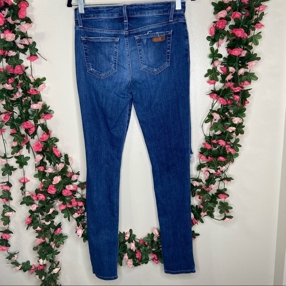 🌹Joe’s Jeans Blue Dark Wash Destroyed Distressed Skinny Ankle Jeans Womens 27 - Picture 2 of 6